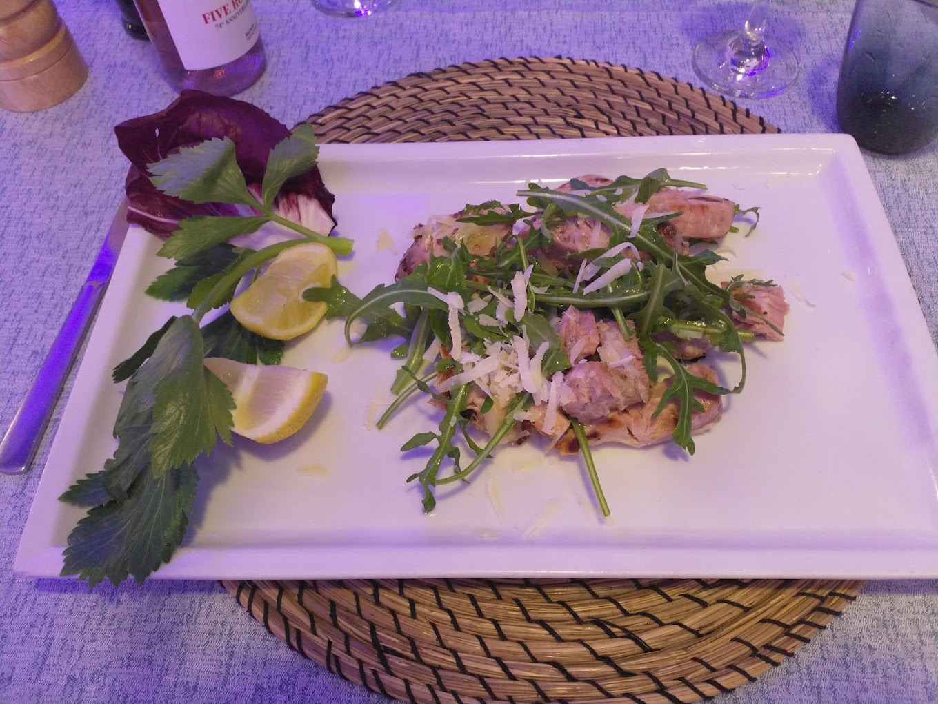 Polpo alla brace con rucola